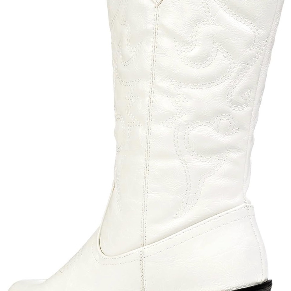 New Ladies White Western-Style Yeehaw Women's Cowboy Boots - Picture 4 of 7